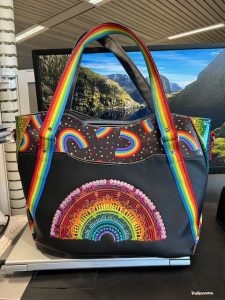 rainbow embroidered handbag